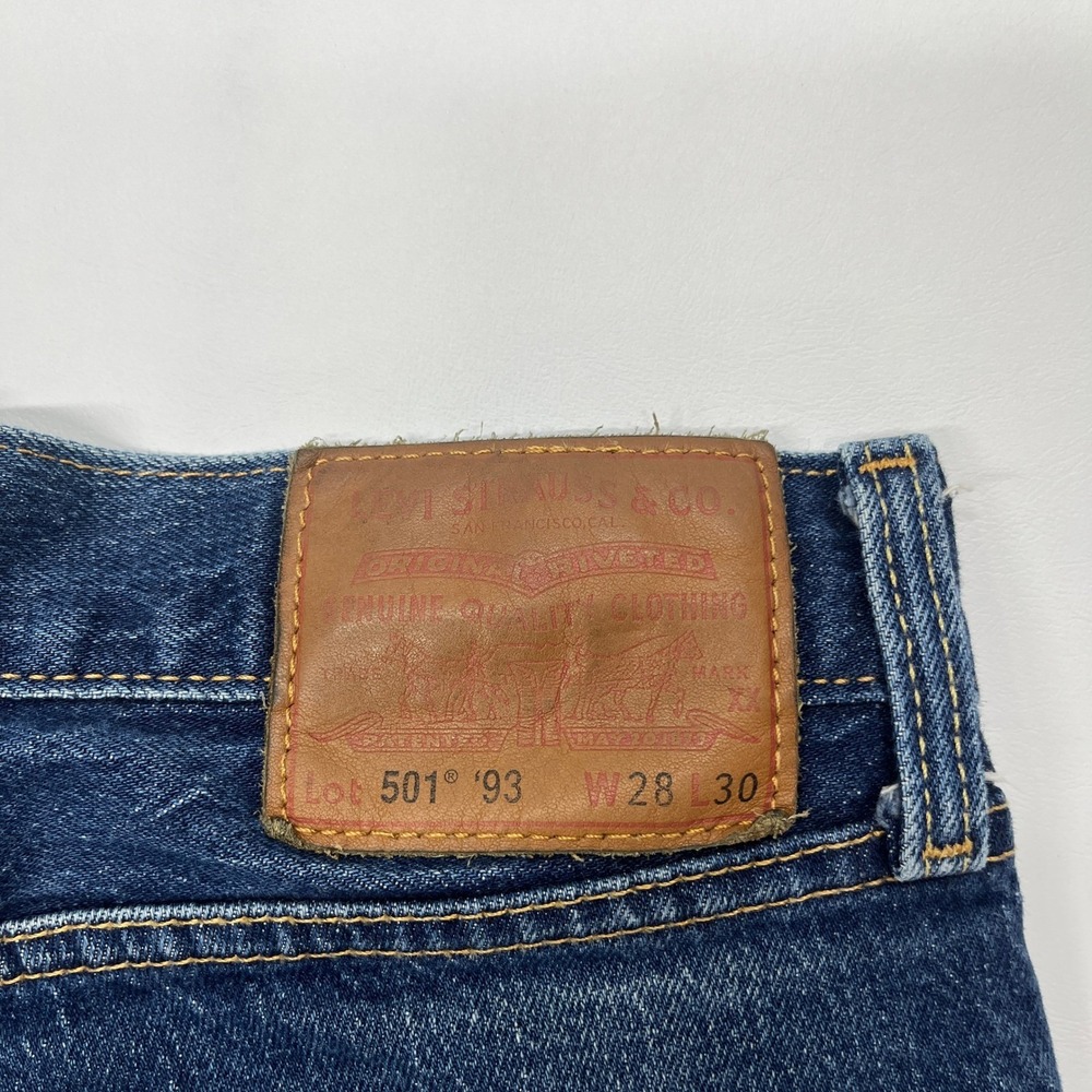 Levi's 501 '93 Straight Leg Jeans Blue 28x30 Vintage 90s Streetwear Denim - Picture 4 of 6